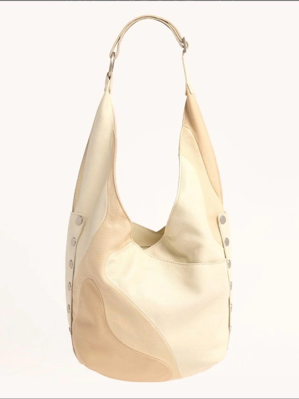 Hammitt Cream and Beige Two-Tone Leather Shoulder Bag - Picture 4 of 13